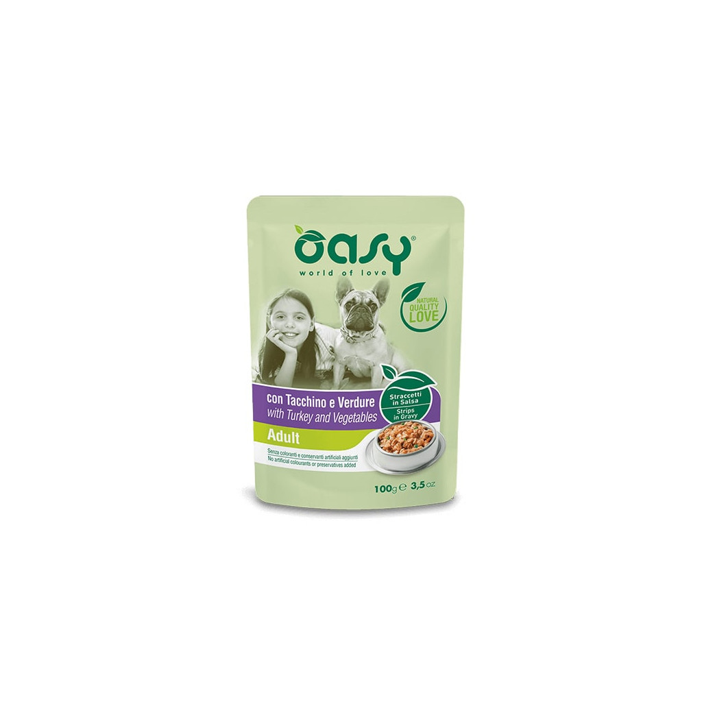 Вологий корм для собак OASY One Protein Formula Adult індичка та овочі 100 г (8054329510605) - зображення 1