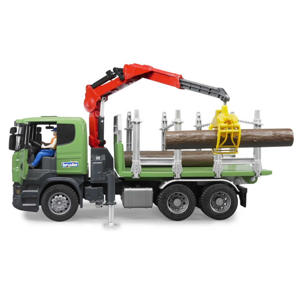 Спецтехніка Bruder лісовоз Scania з краном та колодами 1:16 (03524) - зображення 5