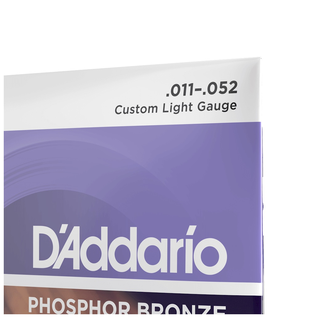 Струни для гітари D'Addario Phosphor Bronze Custom Light (11-52) (EJ26) - зображення 4