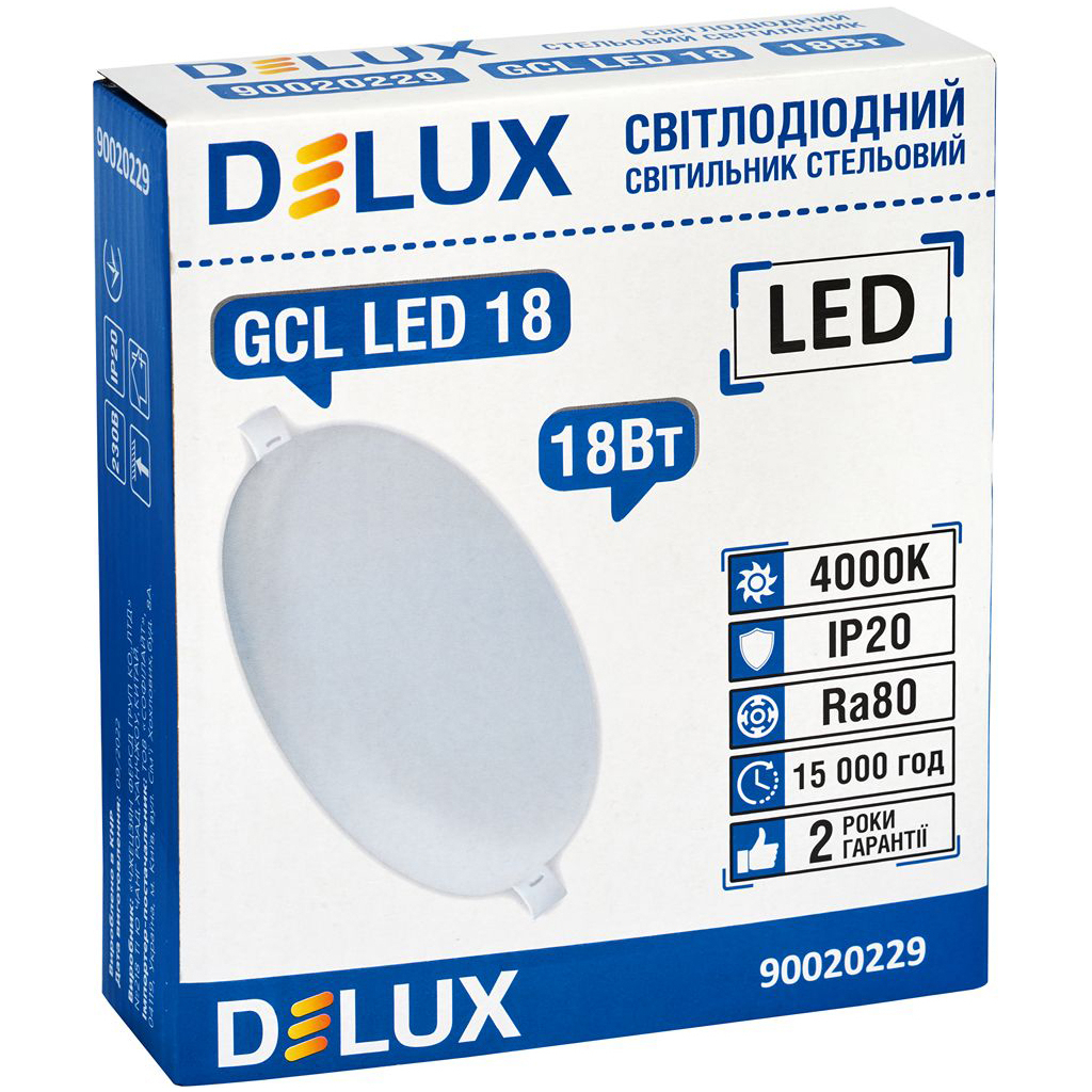 Світильник Delux GCL LED 18 4000К 18Вт 230В ROUND (90020229) - зображення 3