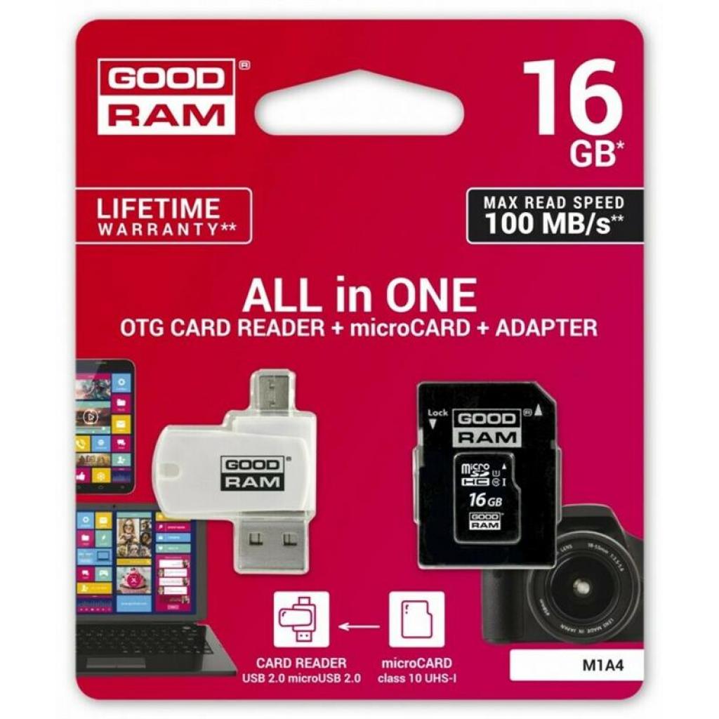 Карта пам'яті Goodram 16Gb microSDHC class 10 UHS-I (M1A4-0160R12) - зображення 2