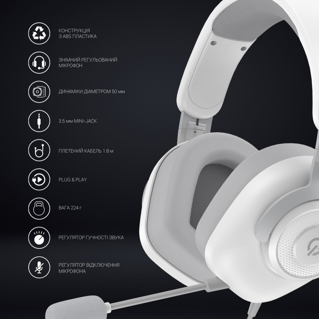Навушники GamePro HS590W White - зображення 12