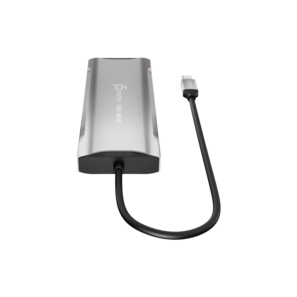 Концентратор J5create USB-C 9-in-1 2xUSB 3.2 + 2xUSB-C PD + 2xHDMI 4K + DisplayPort + SD/TF + RJ45 1000Mbps gray (JCD397-N) - зображення 4