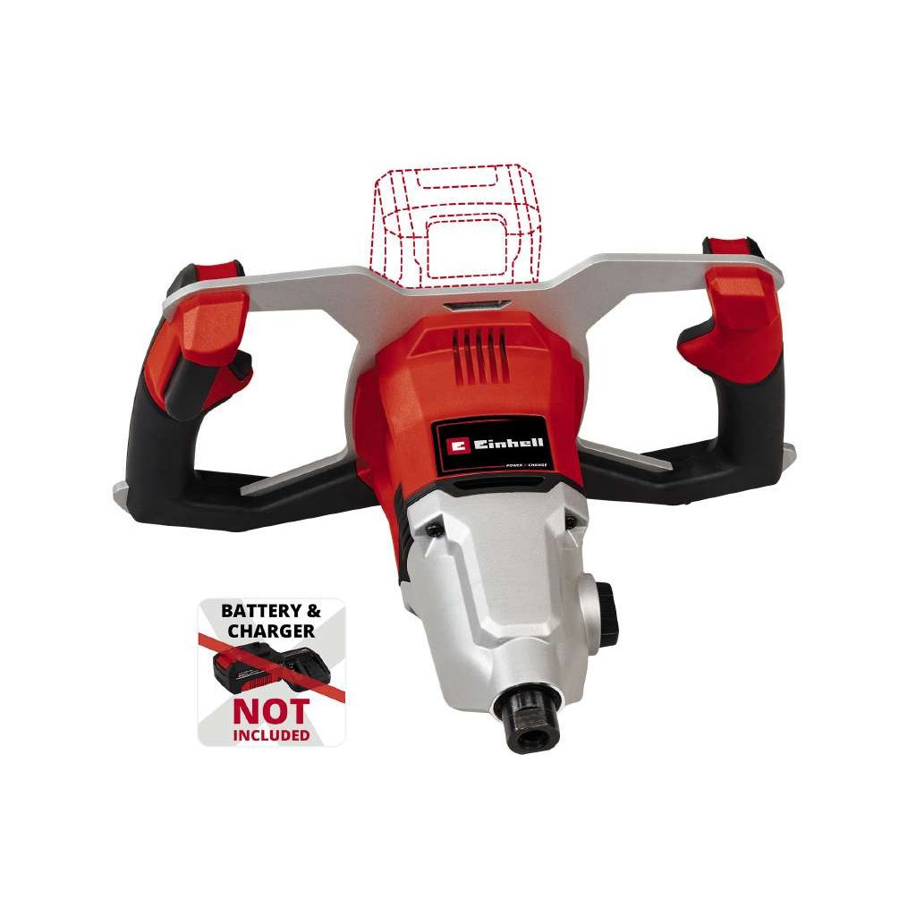 Міксер будівельний Einhell TP-MX 18-2 Li BL - Solo, PXC, 18В, 450/720 об/хв, М14, 60Нм (без АКБ та ЗП) (4258770) - изображение 5