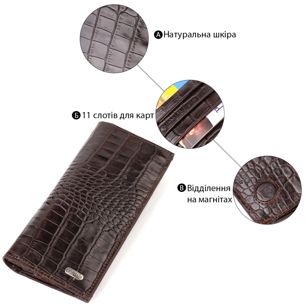 Гаманець Canpellini З натуральної шкіри Коричневий (21907) - зображення 4