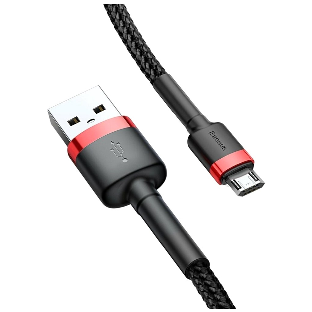 Дата кабель USB 2.0 AM to Micro 5P 3.0m 2A Red-Black Baseus (CAMKLF-H91) - зображення 3