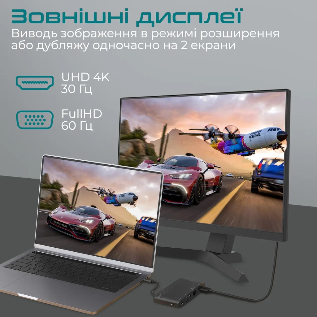 Концентратор Promate USB Hub 6 ports mediahub-c6.black (mediahub-c6.black) - зображення 5