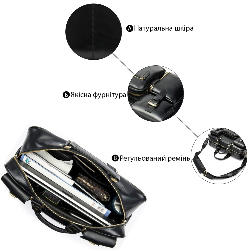 Сумка Vintage Чорна (14756) - зображення 4