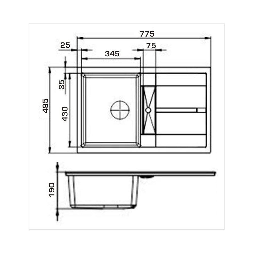 Мийка кухонна GRANADO VALENCIA black shine (gr0701) - зображення 6