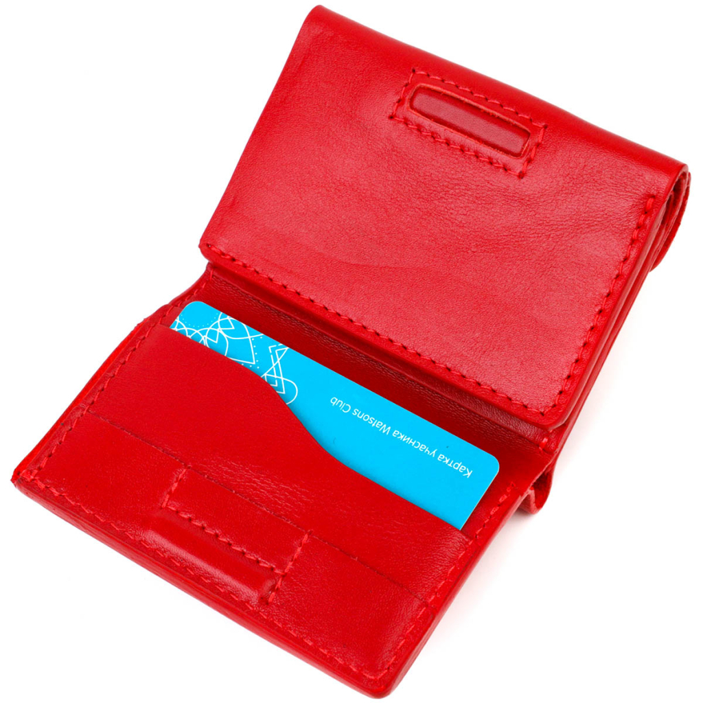 Портмоне Grande Pelle У три складання Червоне (16785) - зображення 5