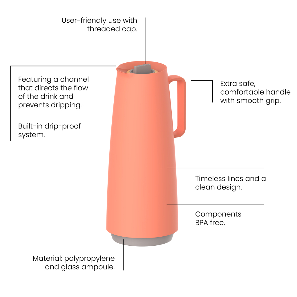 Термос Tramontina Exata 1 л Кораловий (61636/101) - зображення 2