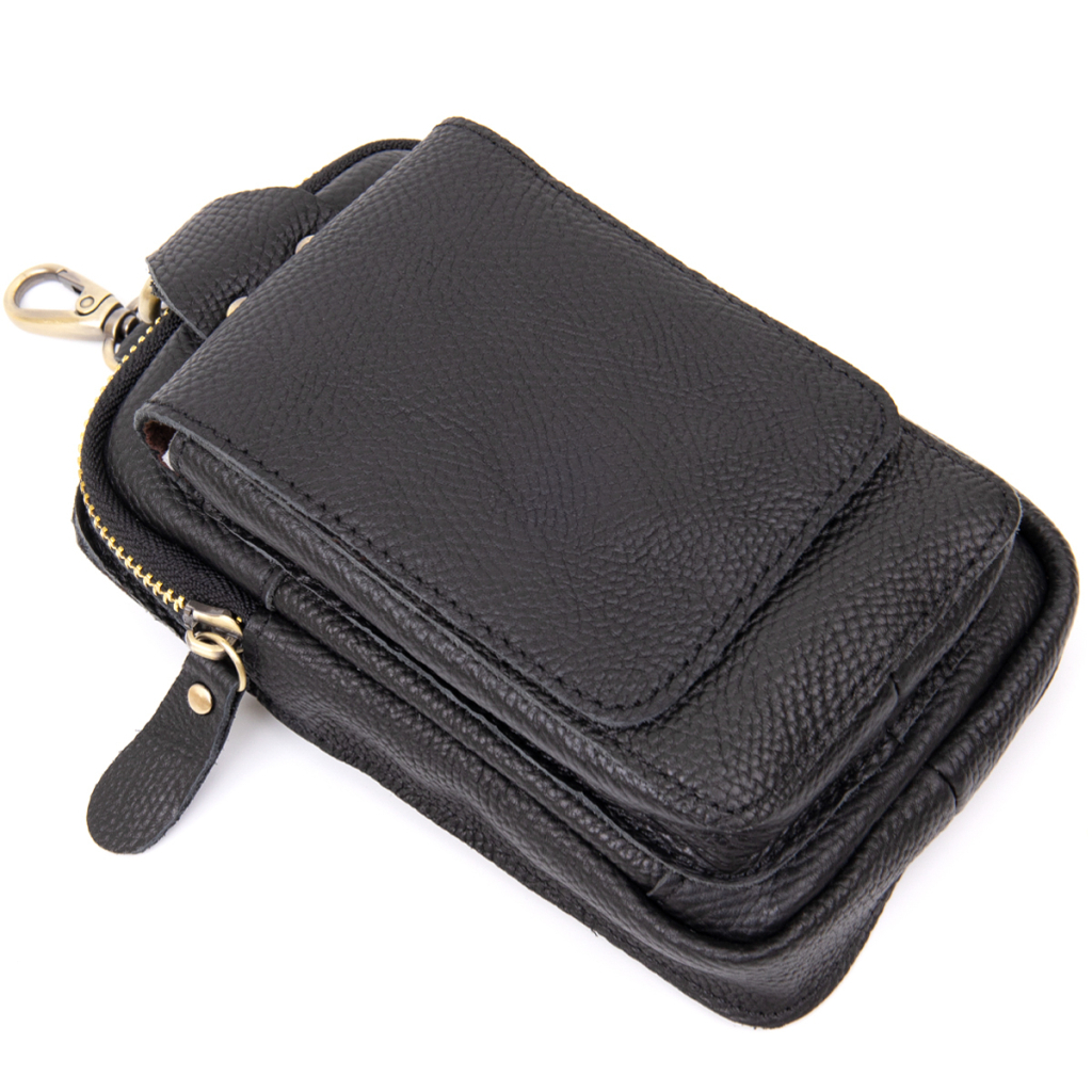 Сумка Vintage Унісекс на пояс на одне відділення Чорна (20418) - зображення 6