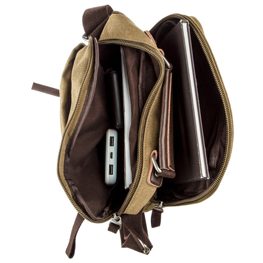 Сумка Vintage Текстильна Хакі (20154) - зображення 6