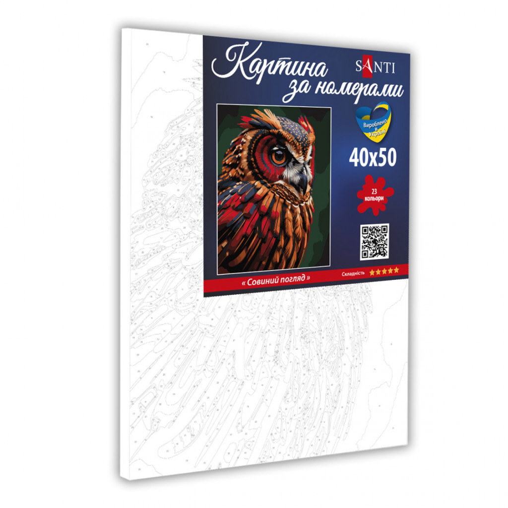 Картина по номерам Santi Совиний погляд 40х50 см (954806) - зображення 2