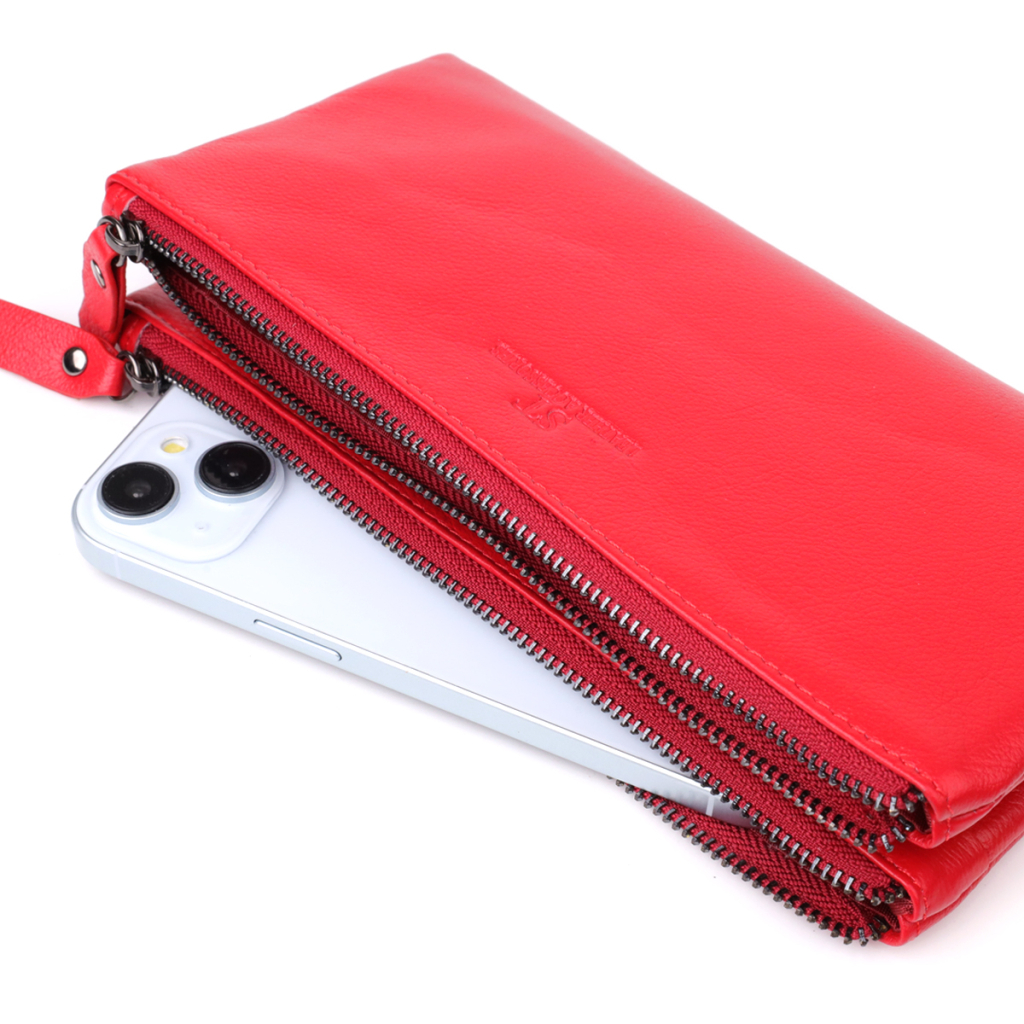 Гаманець ST Leather Шкіряний на три відділення Червоний (23109) - зображення 8