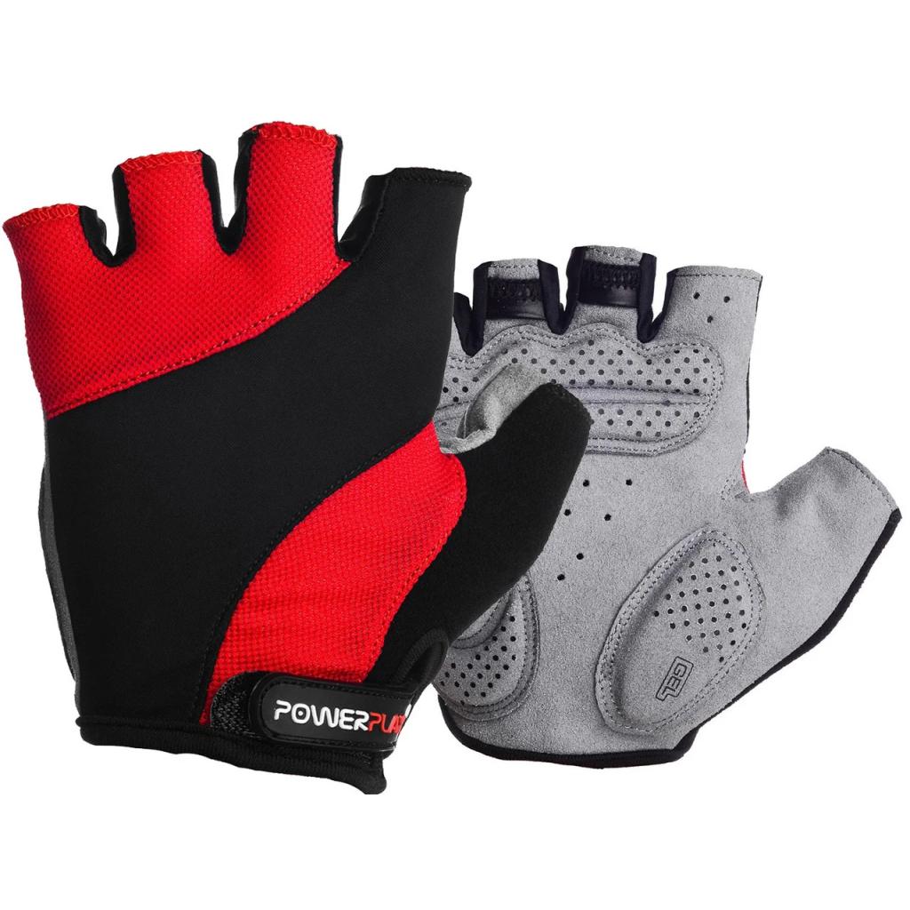 Велорукавиці PowerPlay 5041 Black/Red L (5041D_L_Red) - зображення 1