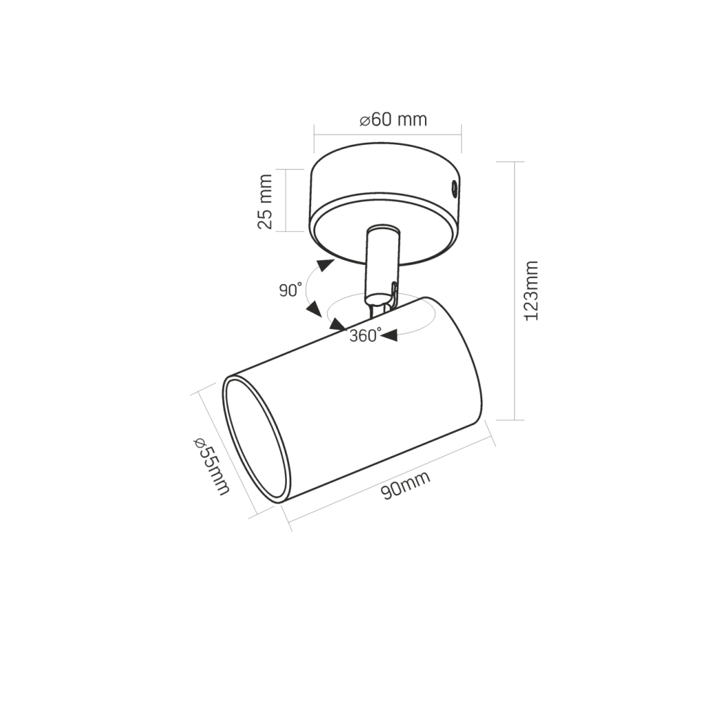 Світильник точковий Videx під лампу GU10 накладний поворотний (VL-SPF05B-BFB) - зображення 2