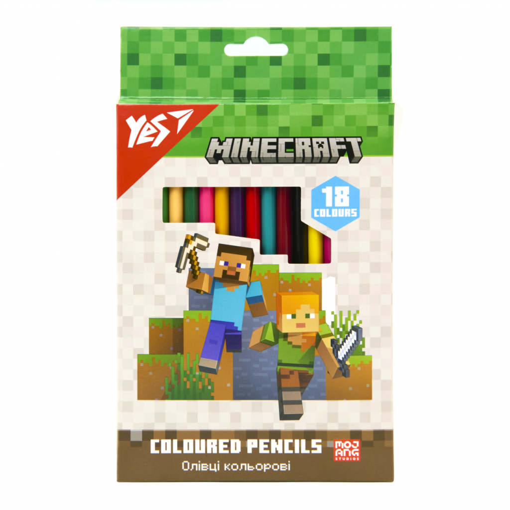 Олівці кольорові Yes Minecraft 18 кол. (290765) - зображення 1
