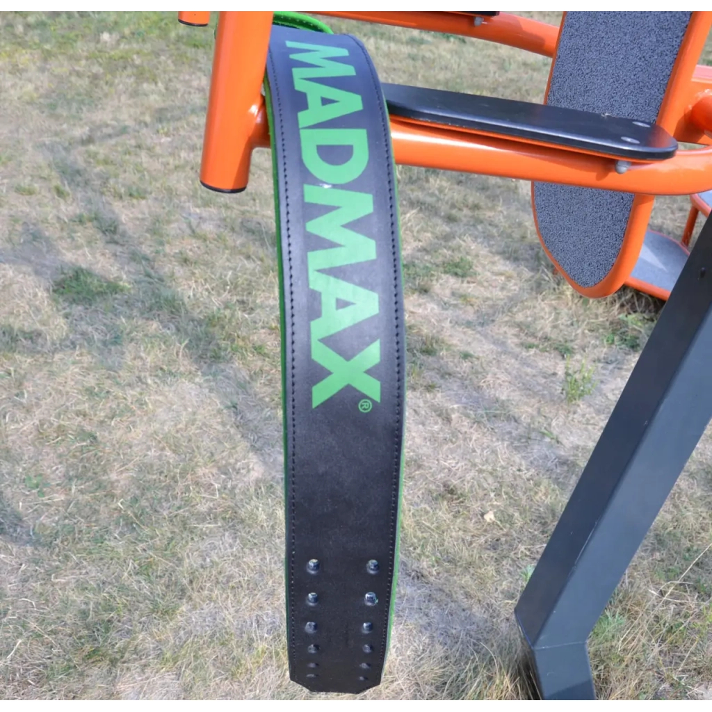 Атлетичний пояс MadMax MFB-302 Quick Release Belt шкіряний Black/Green XL (MFB-302_XL) - изображение 3