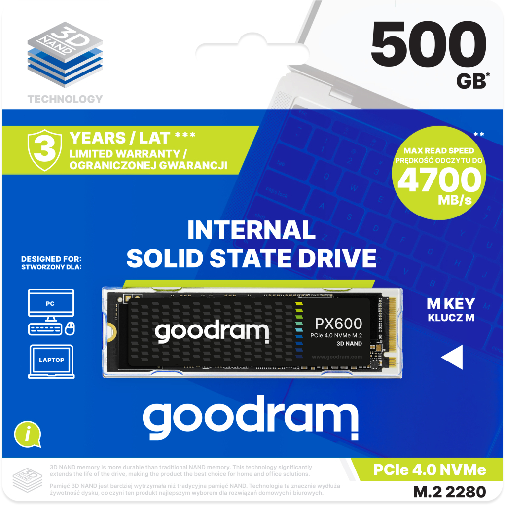 Накопичувач SSD M.2 2280 500GB PX600 Goodram (SSDPR-PX600-500-80) - зображення 4
