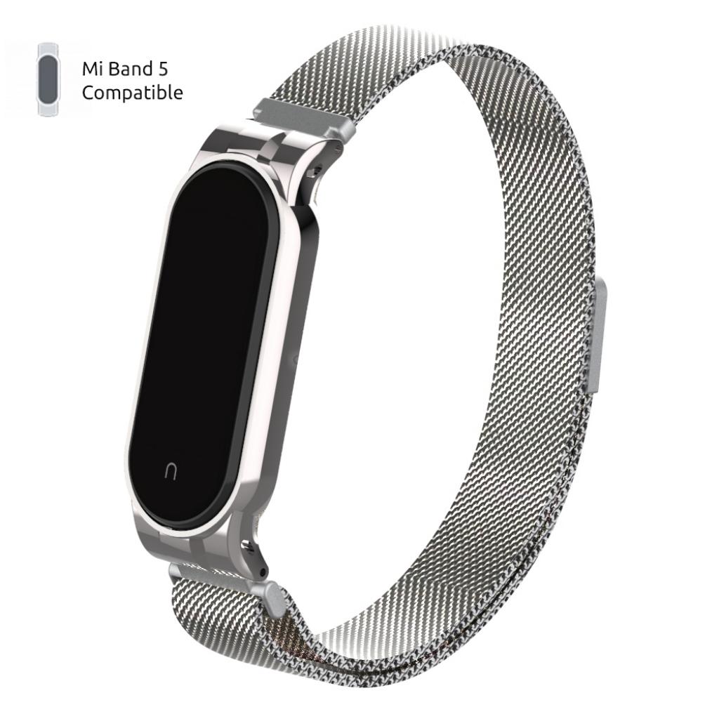 Ремінець до фітнес браслета Armorstandart Milanese Magnetic Band для Xiaomi Mi Band 5 Silver (ARM56849) - зображення 1