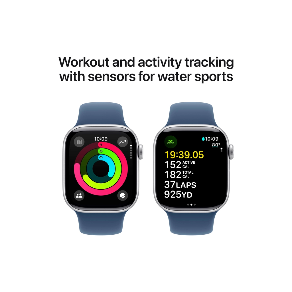 Смарт-годинник Apple Watch Series 10 GPS 42mm Silver Aluminium Case with Denim Sport Band - S/M (MWWA3QH/A) - изображение 4
