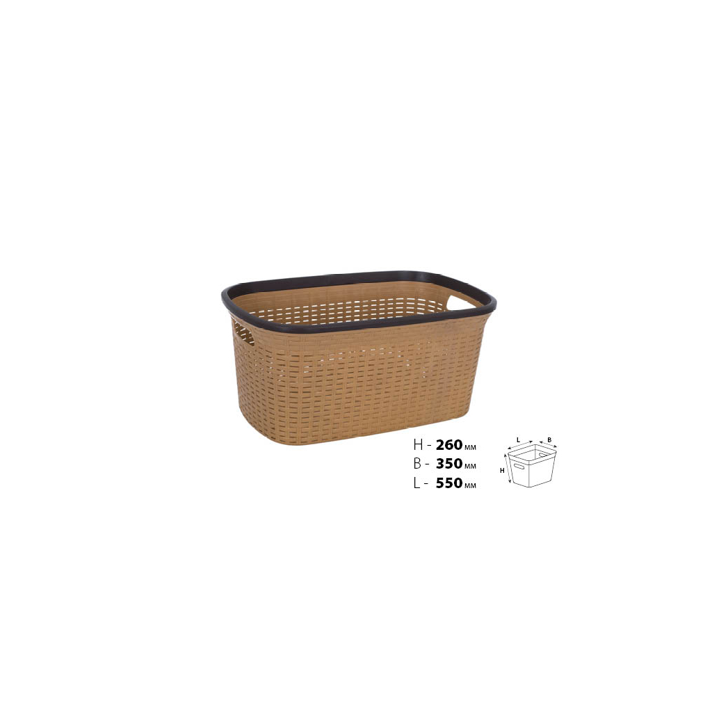 Кошик для зберігання Violet House 0774 Ротанг Caramel 40 л (0774 4 Роттанг CAR б/кр. 40 л) - зображення 2