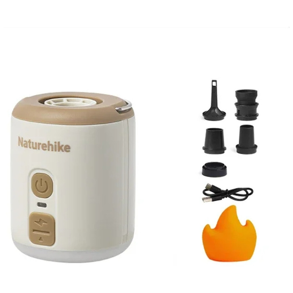 Насос для надувних меблів Naturehike CNK2300DQ022 + нічник + вентилятор, бежевий (6976507665971) - зображення 1