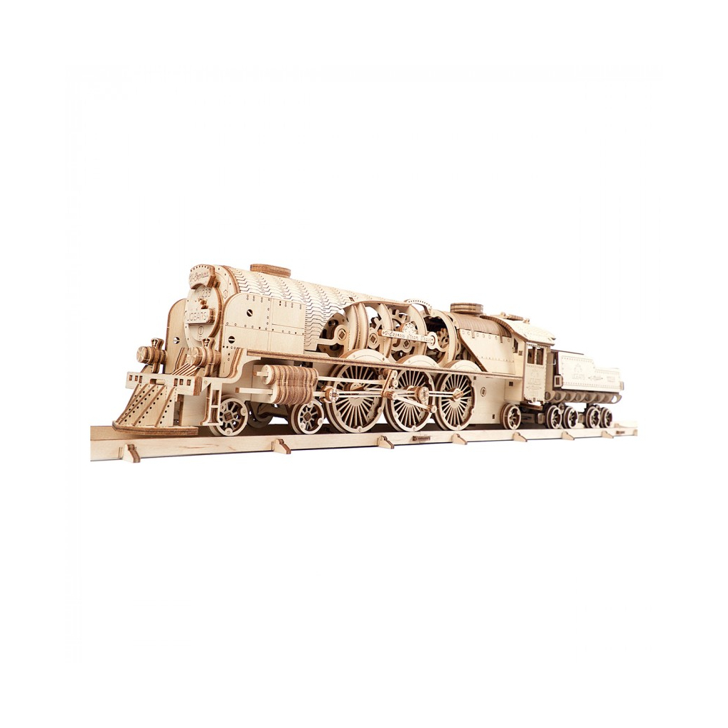 Збірна модель Ugears Локомотив з тендером V-Експрес (6333812) - зображення 1