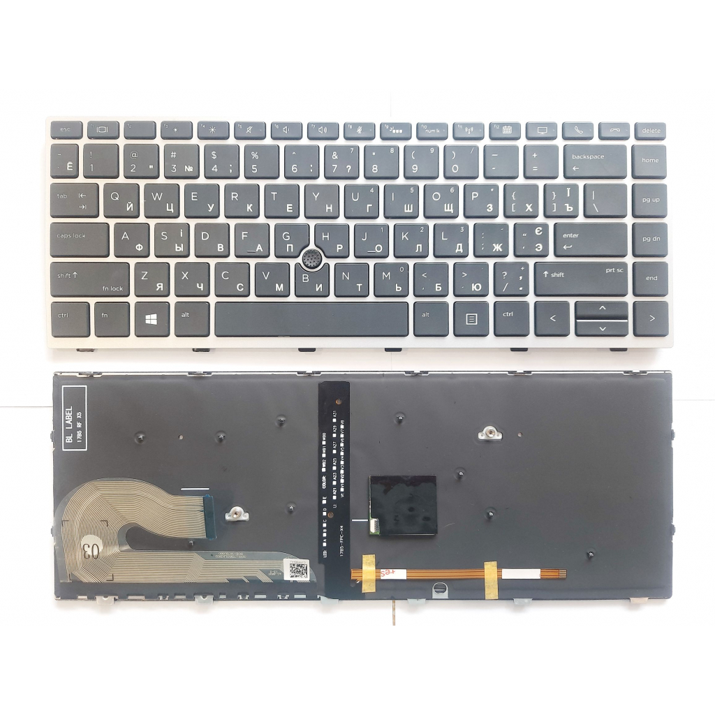 Клавіатура ноутбука HP EliteBook 840 G5 черная с серебр TP подсв UA (A46177) - зображення 1