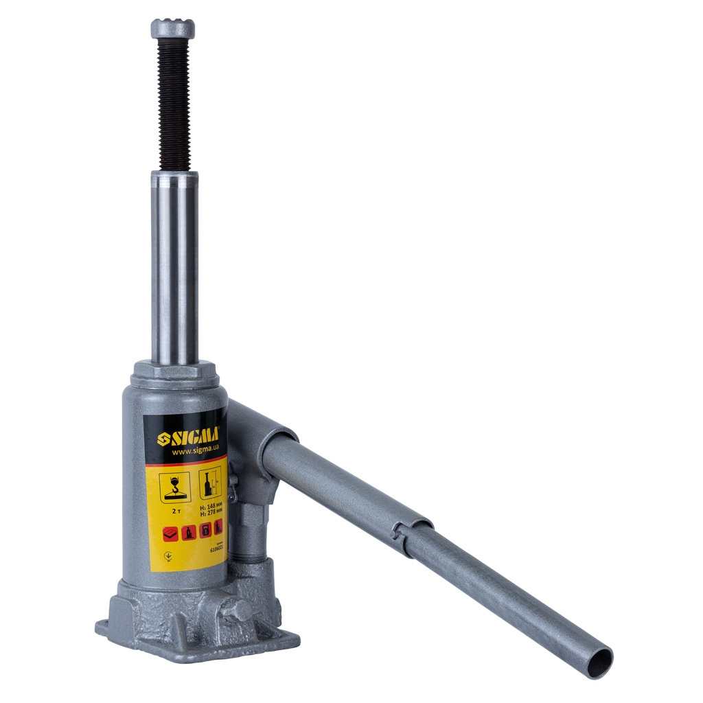 Домкрат Sigma гідравлічний пляшковий 2т H 148-278мм (6106021) - изображение 3