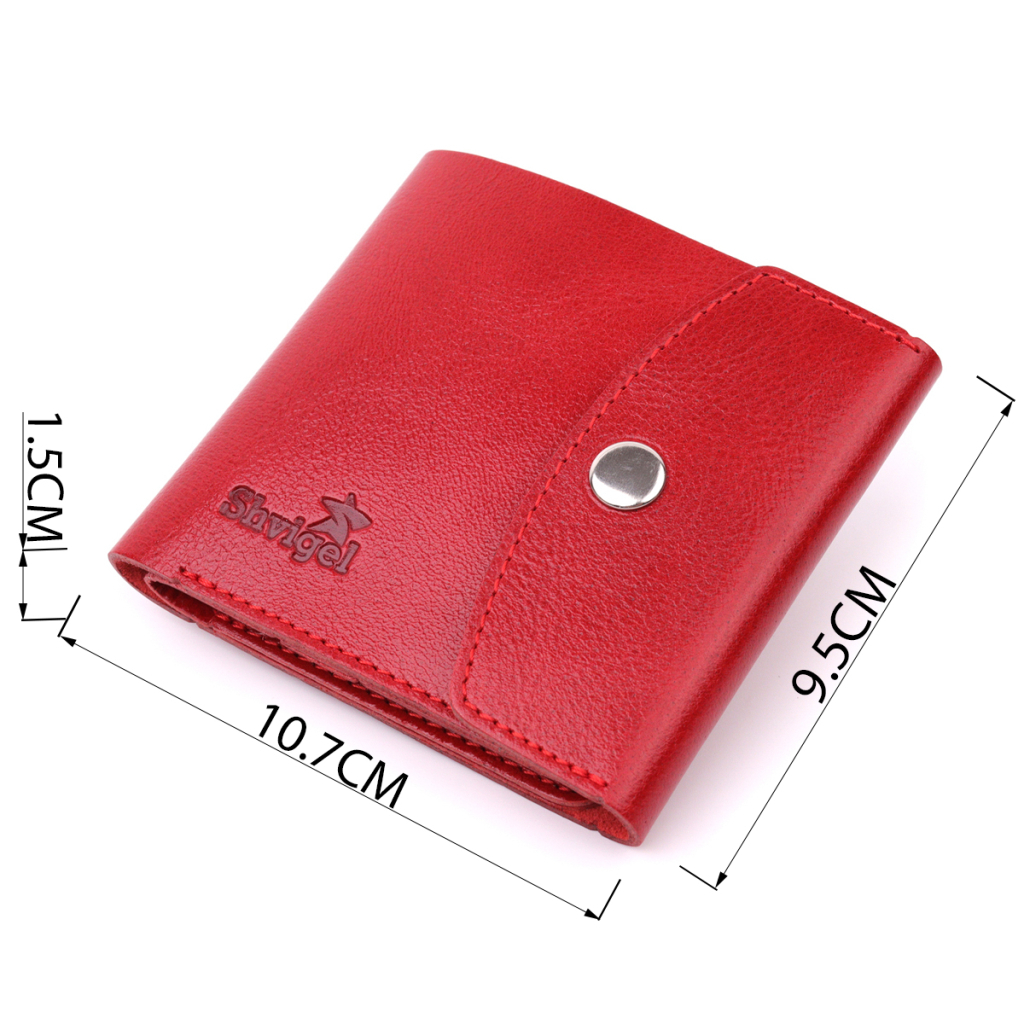 Портмоне Shvigel Шкіряне Червоне (16618) - зображення 4