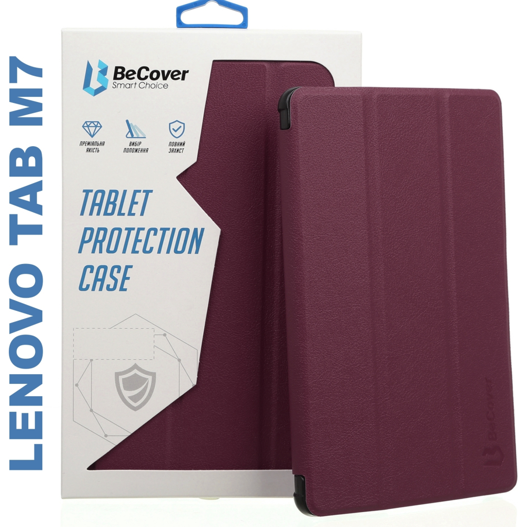Чохол до планшета BeCover Smart Case Lenovo Tab M7 TB-7305 / M7 (3rd gen) TB-7306 Red Wine (705977) - зображення 1