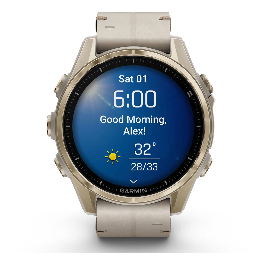 Смарт-годинник Garmin fenix 8 43mm, AMOLED, Saph, SftGldSS/FogGryLeatherBnd, Excl, GPS (010-02903-40) - зображення 9