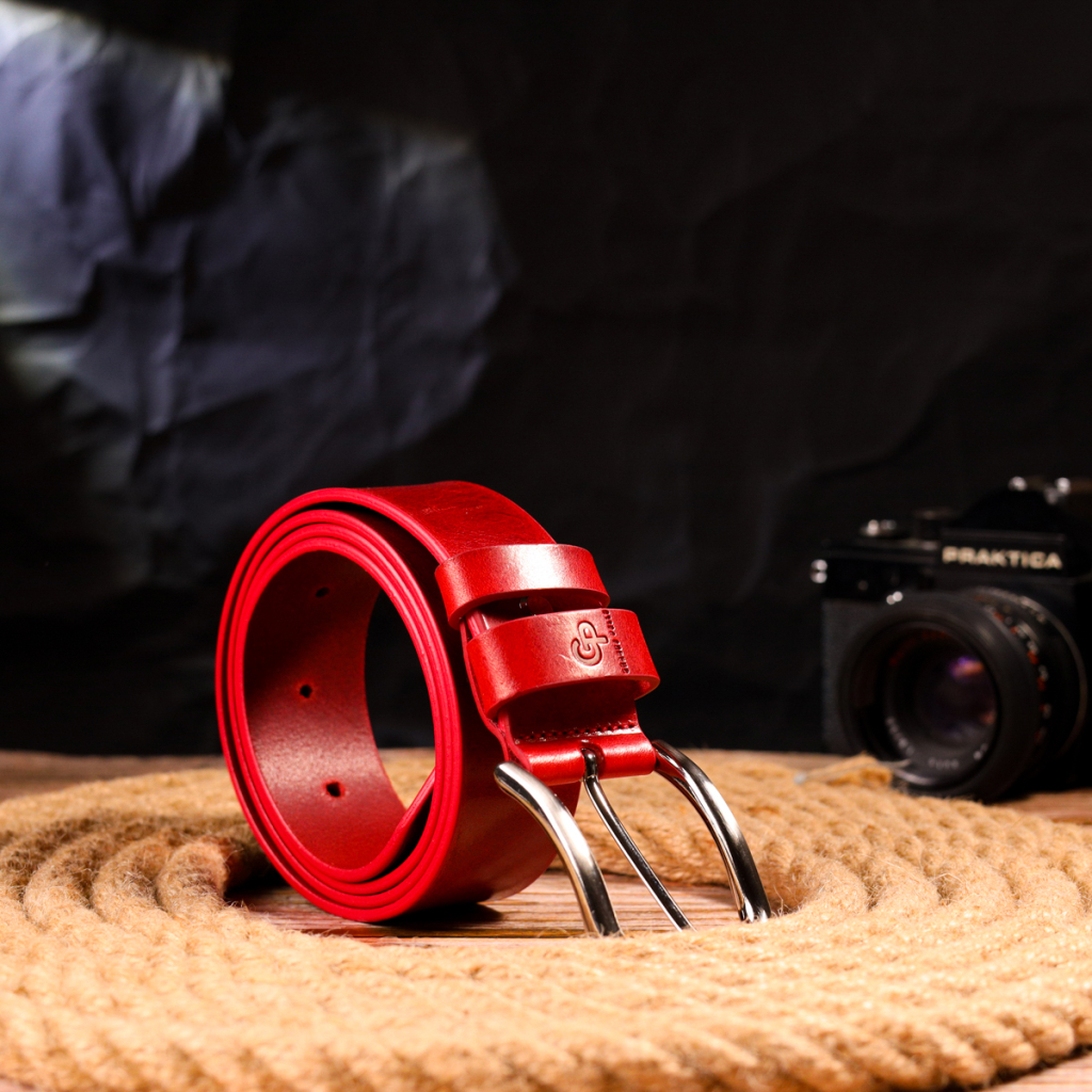 Ремінь Grande Pelle Жіночий з натуральної шкіри Червоний (21475) - зображення 8