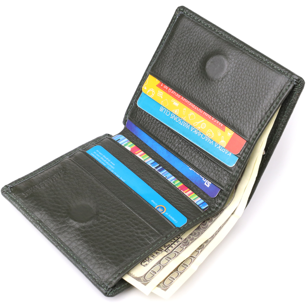 Гаманець ST Leather З натуральної шкіри Зелений (23093) - зображення 6