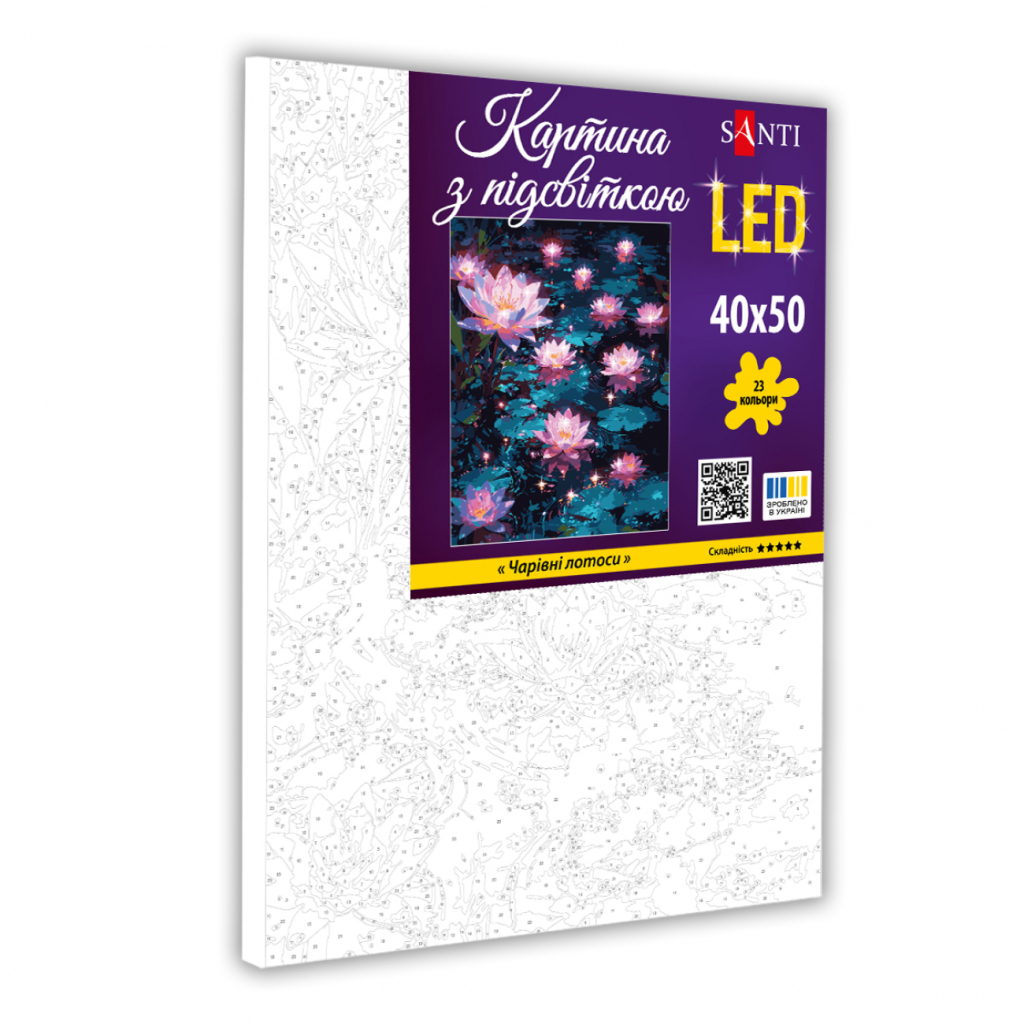 Картина по номерам Santi Чарівні лотоси 40*50см LED (955430) - зображення 2