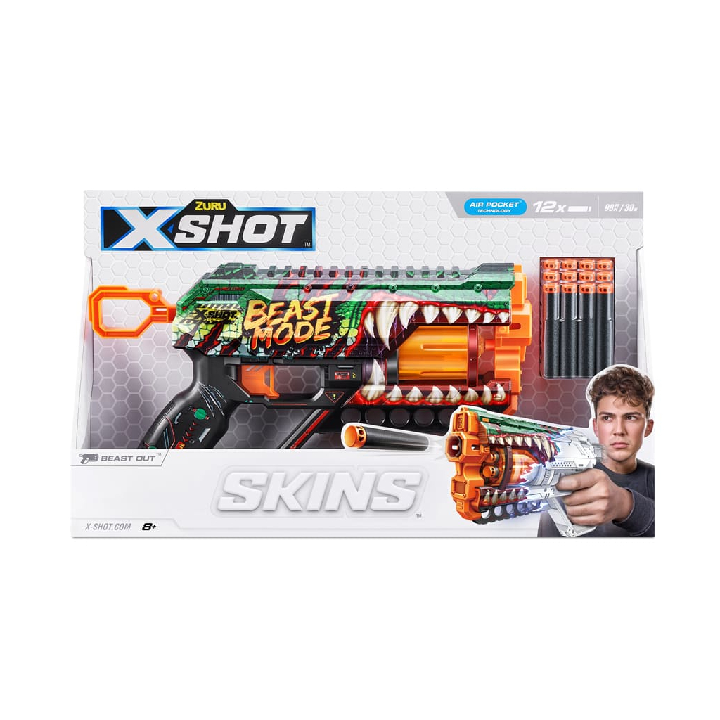 Іграшкова зброя Zuru X-Shot Швидкострільний бластер Skins Griefer Beast Out (12 патронів) (36561A) - зображення 3