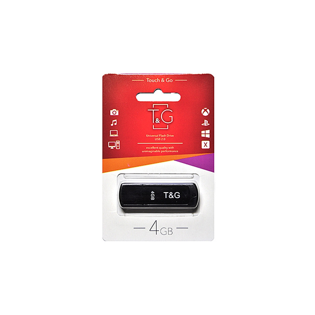 USB флеш накопичувач T&G 4GB 011 Classic Series Black USB 2.0 (TG011-4GBBK) - зображення 1