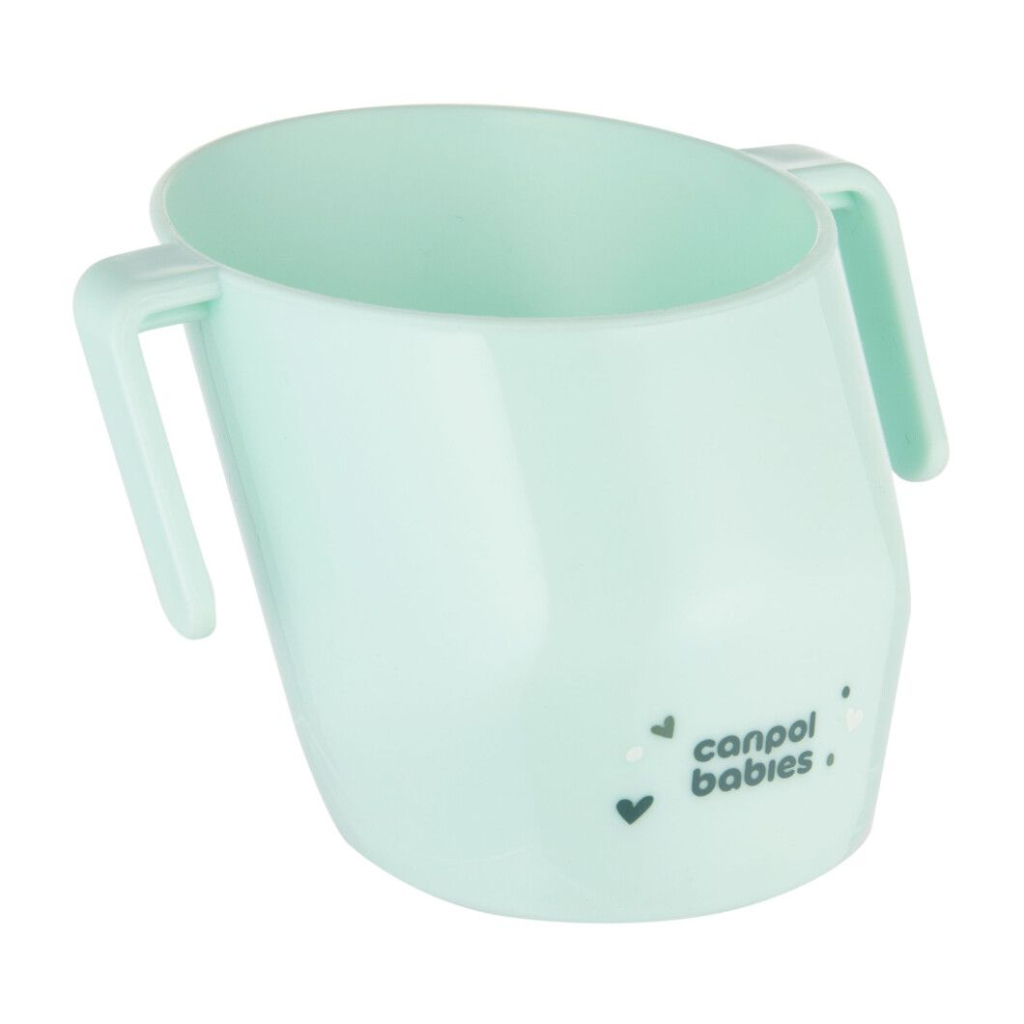 Набір дитячого посуду Canpol babies ергономічна кружка для навчання самостійного пиття, бірюзова (74/060_tur) - зображення 1