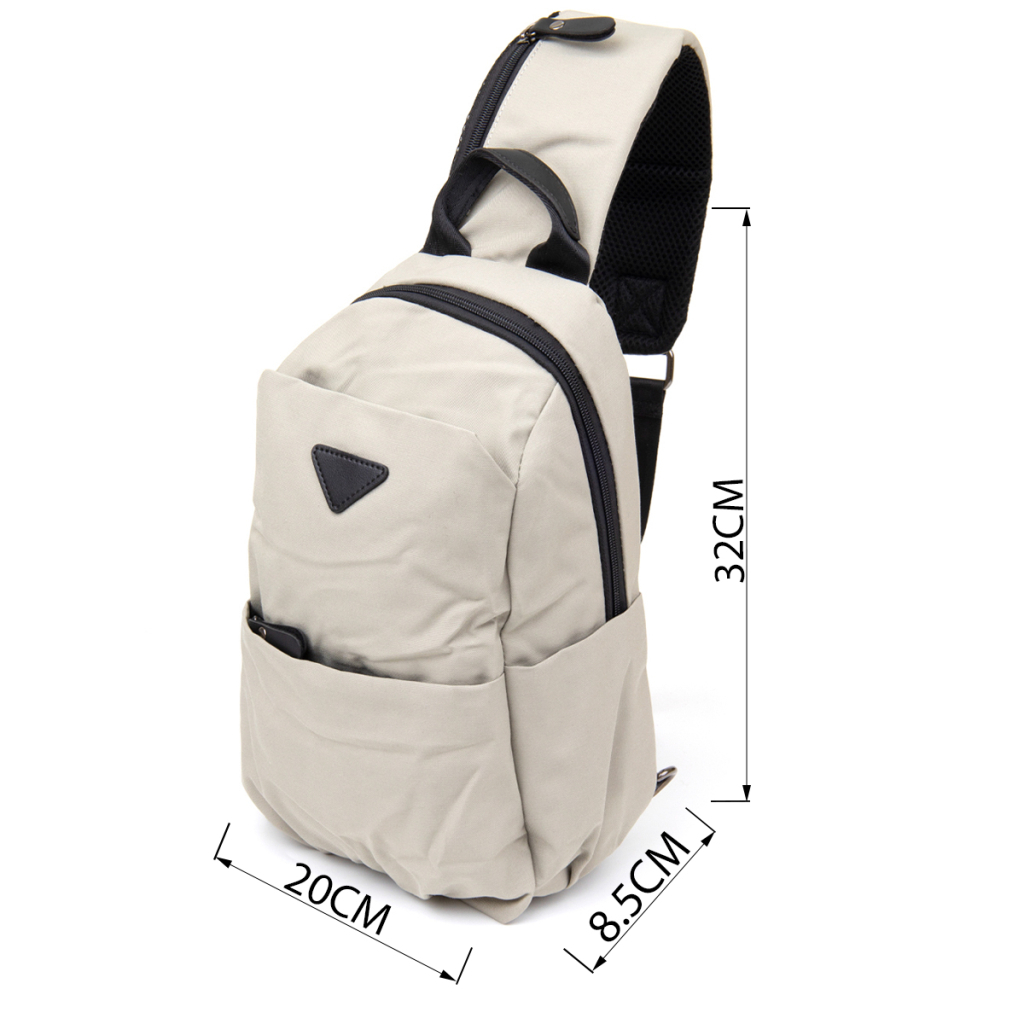 Сумка Vintage Через плече нейлон Світло-сіра (20631) - зображення 3