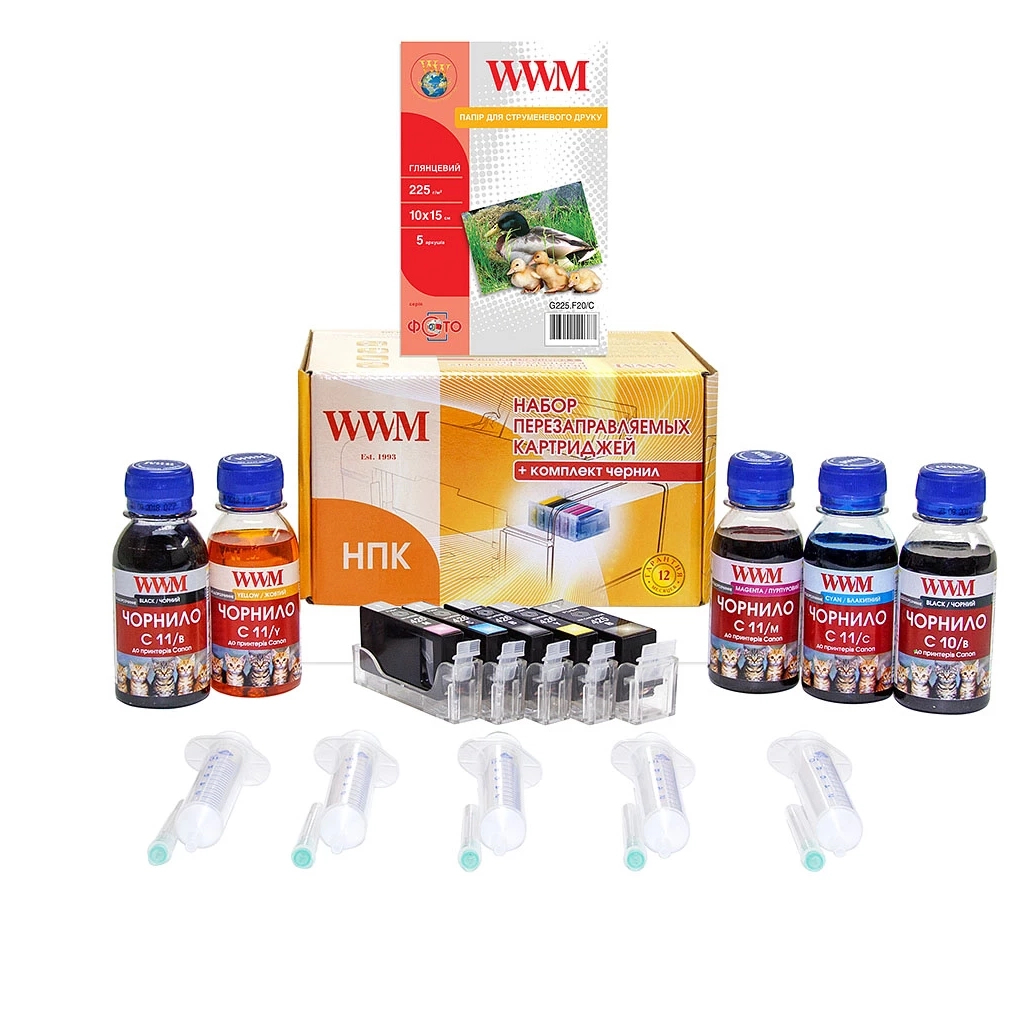 Комплект перезаправних картриджів WWM CANON iP4840/MG5140/5240 AO-chip (RC.CLI426ARC) - зображення 1