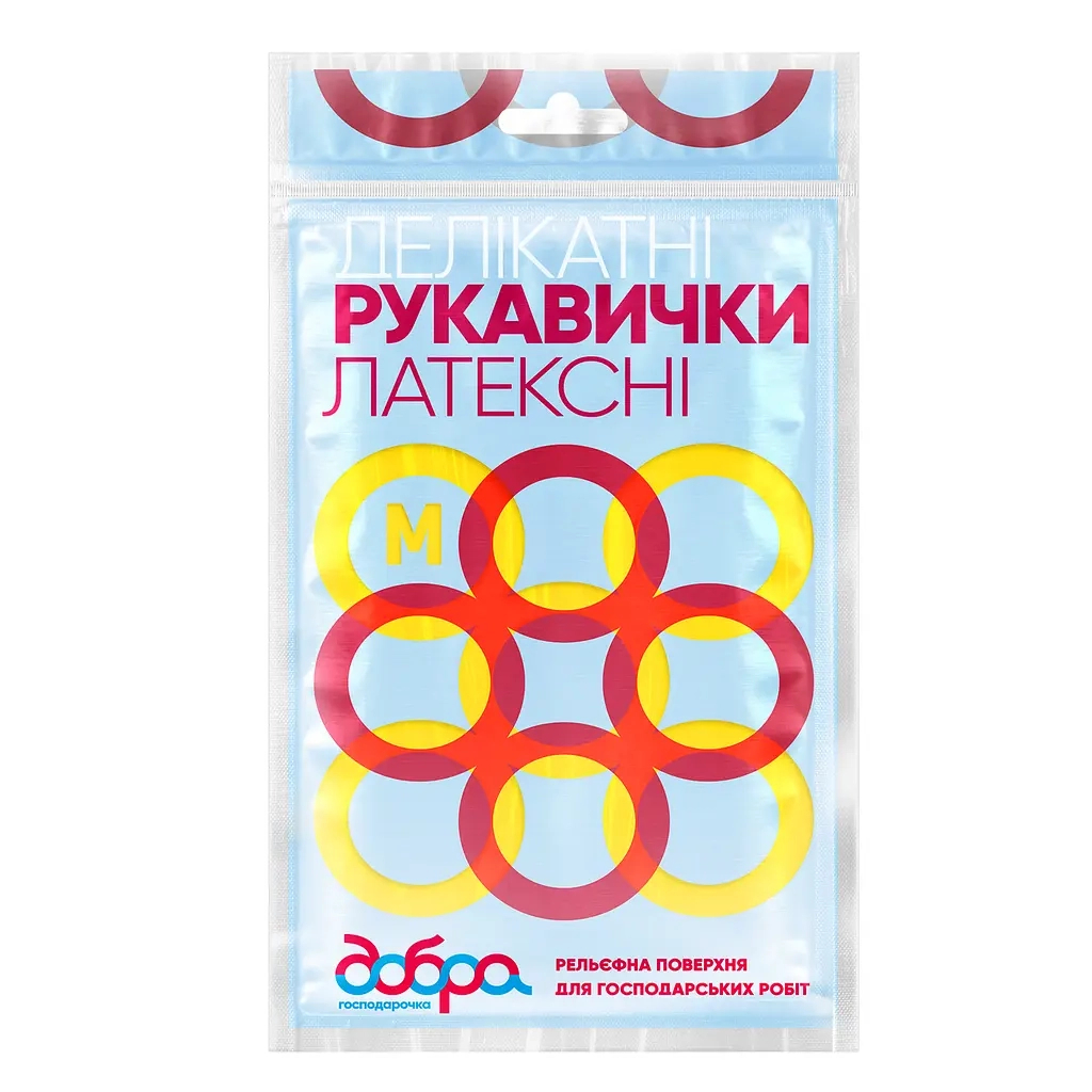 Рукавички господарські Добра Господарочка Латексні делікатні Розмір M 2 шт. (4820086521970) - зображення 1