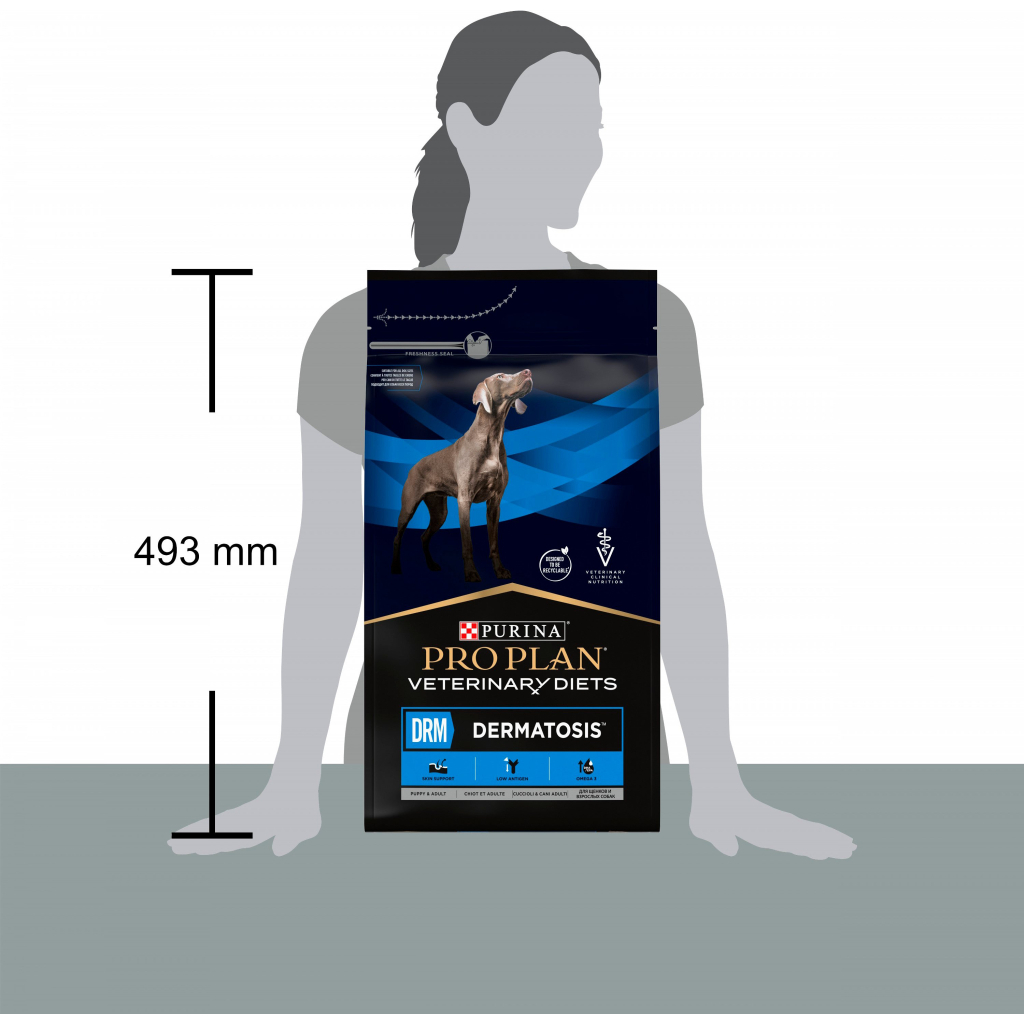 Сухой корм для собак Purina Pro Plan Veterinary Diets DRM Dermatosis Для поддержания функции кожи при дерматозах и чрезмерном выпадении шерсти 3 кг (7613035156289) - изображение 10