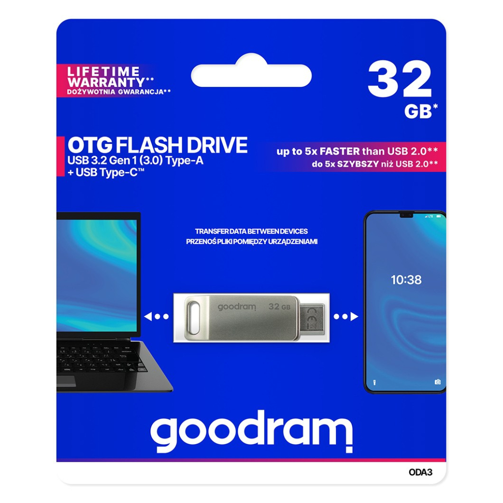 USB флеш накопичувач Goodram 32GB ODA3 Silver USB 3.0 / Type-C (ODA3-0320S0R11) - зображення 5