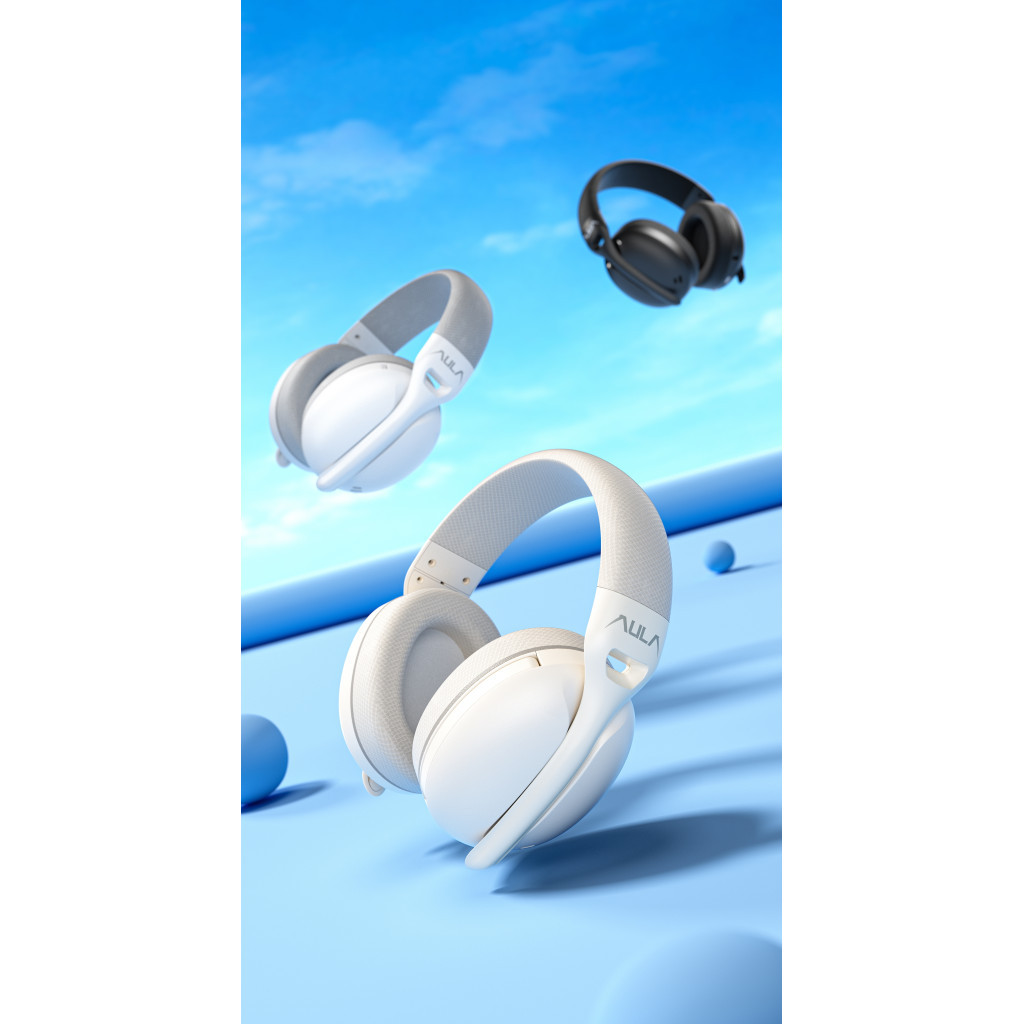 Навушники Aula S6 - 3 in 1 Wired/2.4G Wireless/Bluetooth White (6948391235561) - зображення 6