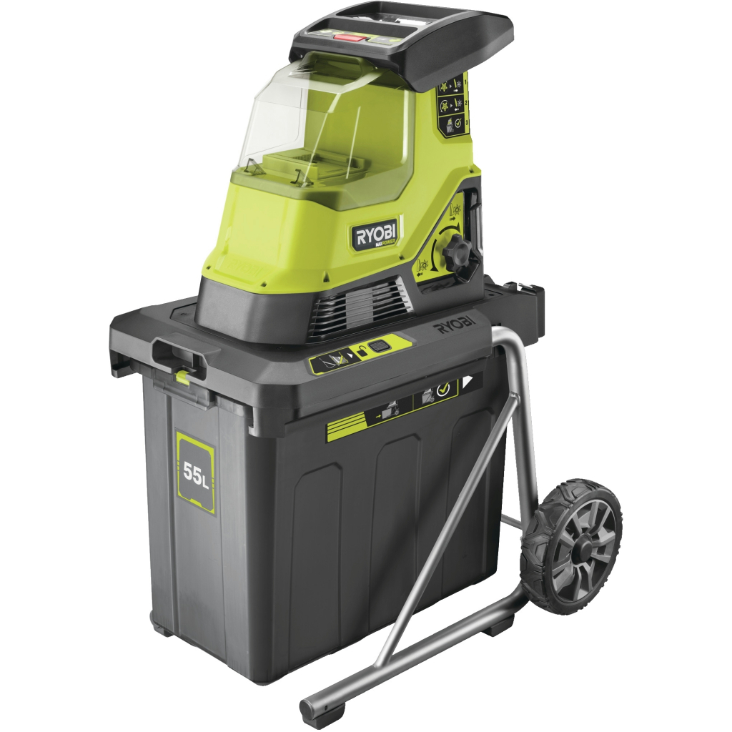 Садовий подрібнювач Ryobi Max Power RY36SHX40-0 36В, 40мм, 55л, фреза низькошумний (без АКБ та ЗУ) (5133005451) - зображення 1