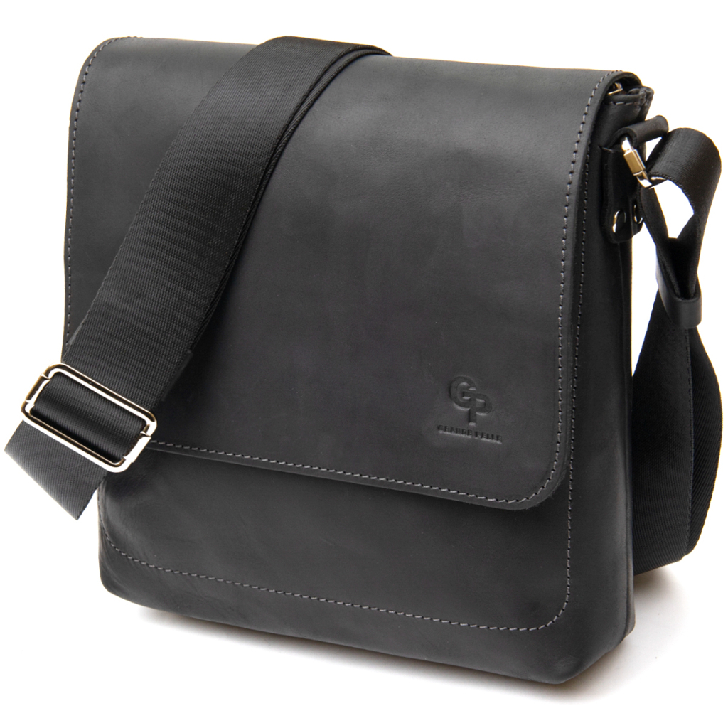 Сумка Grande Pelle Шкіряна чоловіча Чорна (11431) - зображення 1