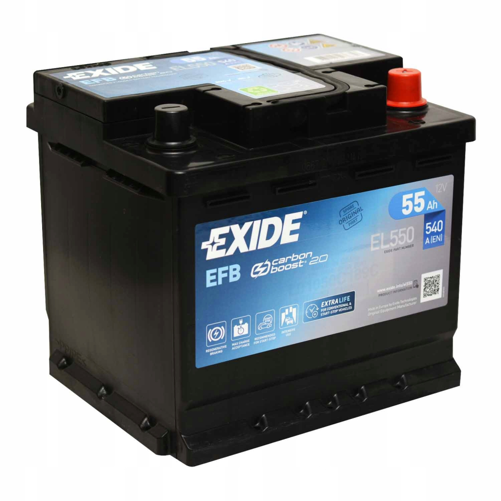 Акумулятор автомобільний EXIDE START-STOP EFB 55A (EL550) - зображення 3