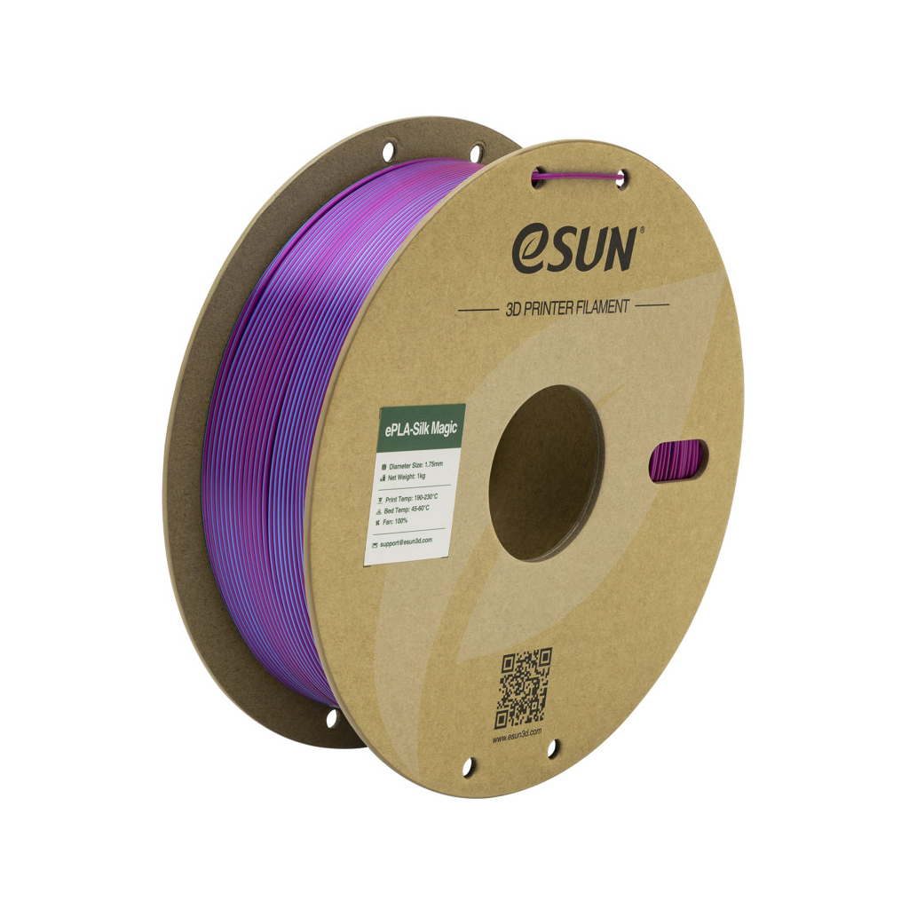 Пластик для 3D-принтера eSUN ePLA-Silk Magic 1кг, 1.75мм, red-blue (ePLA-SilkMagic-P175RU1) - зображення 1